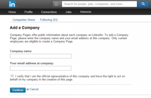 an example of how to create your company page on LinkedIn