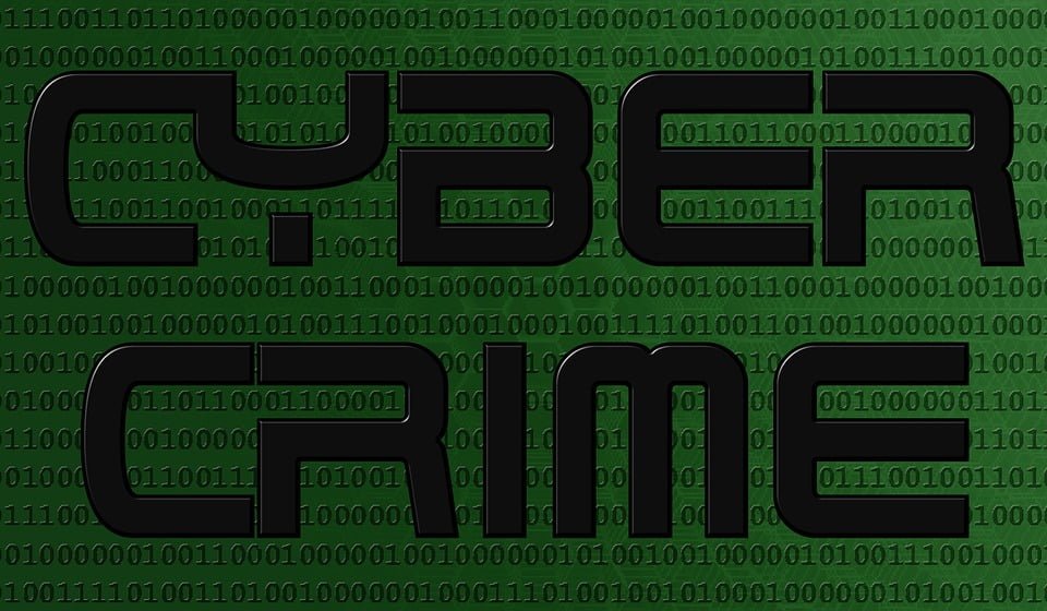 Green 1&0s with Cyber Crime in bold font