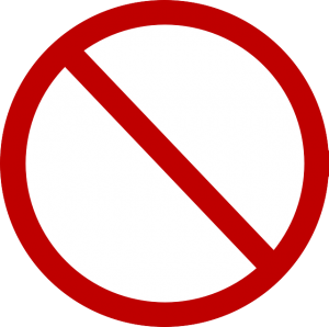 red circle with diagonal line